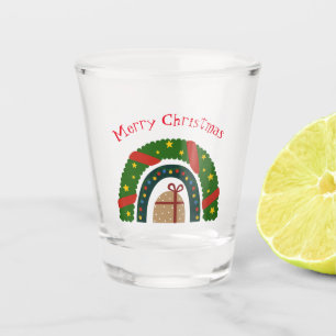 Verre A Shot Arc en ciel de Noël avec un présent