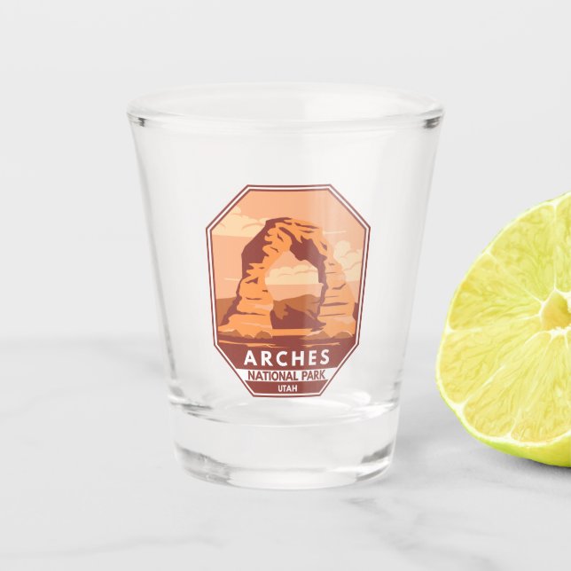 Verre A Shot Arches Parc National Utah Delicate Arch Art Retro (Devant)