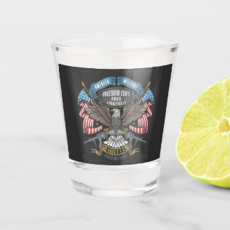 Verre A Shot Armée américaine avec drapeau et aigle