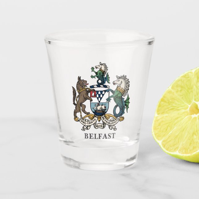 Verre A Shot Armoiries de Belfast (Devant)