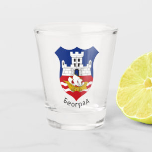 Verre A Shot Armoiries de Belgrade, Serbie