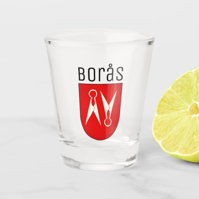 Verre A Shot Armoiries de Borås, Suède (Devant)