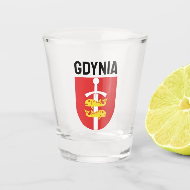 Verre A Shot Armoiries de Gdynia, Pologne (Devant)