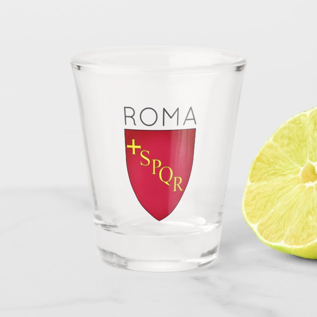 Verre A Shot Armoiries de la ville de Rome, Italie (Devant)