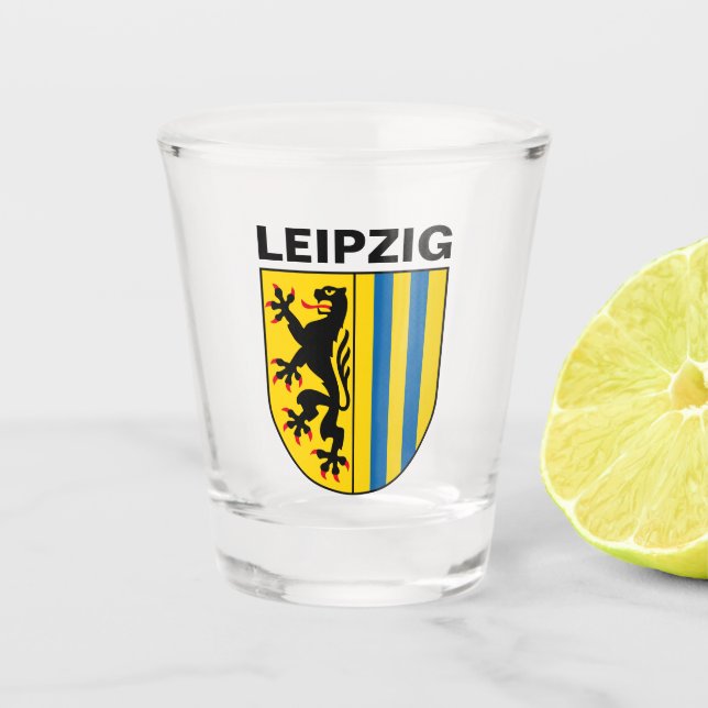 Verre A Shot Armoiries de Leipzig, Allemagne (Devant)