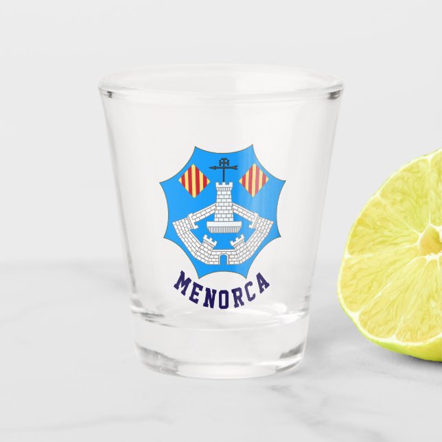 Verre A Shot Armoiries de Menorca, Espagne (Devant)