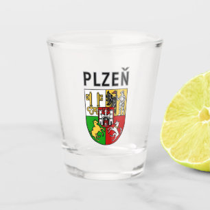 Verre A Shot Armoiries de Plzeň, République tchèque