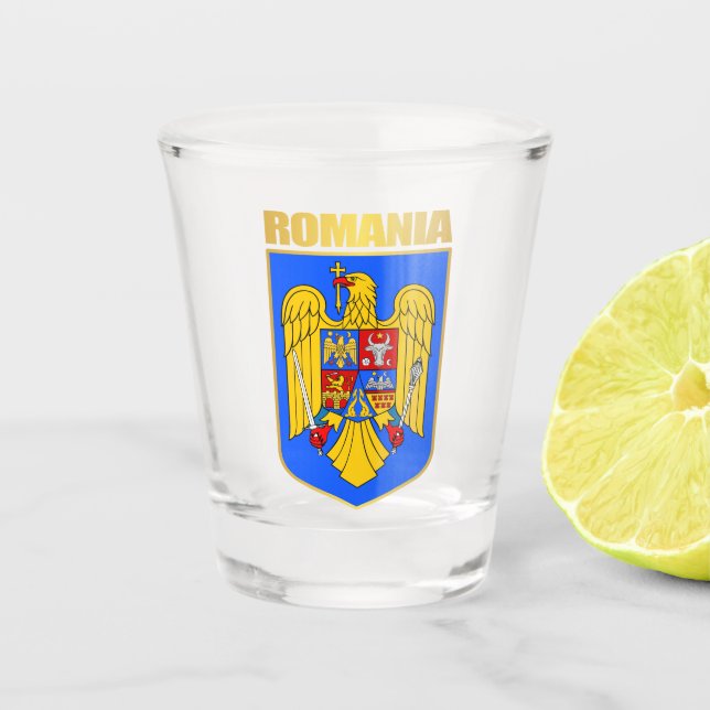 Verre A Shot Armoiries de Roumanie (Devant)