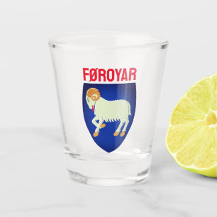 Verre A Shot Armoiries des îles Féroé (DANEMARK)