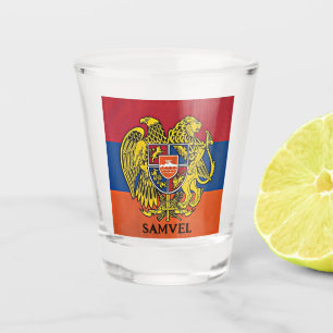 Verre A Shot Armoiries du drapeau arménien Symbole héraldique H