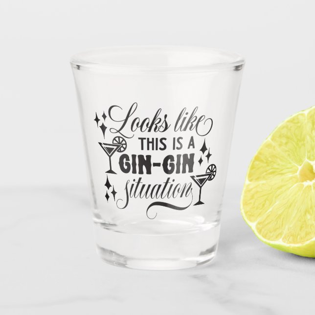 Verre A Shot art du mot gin (Devant)