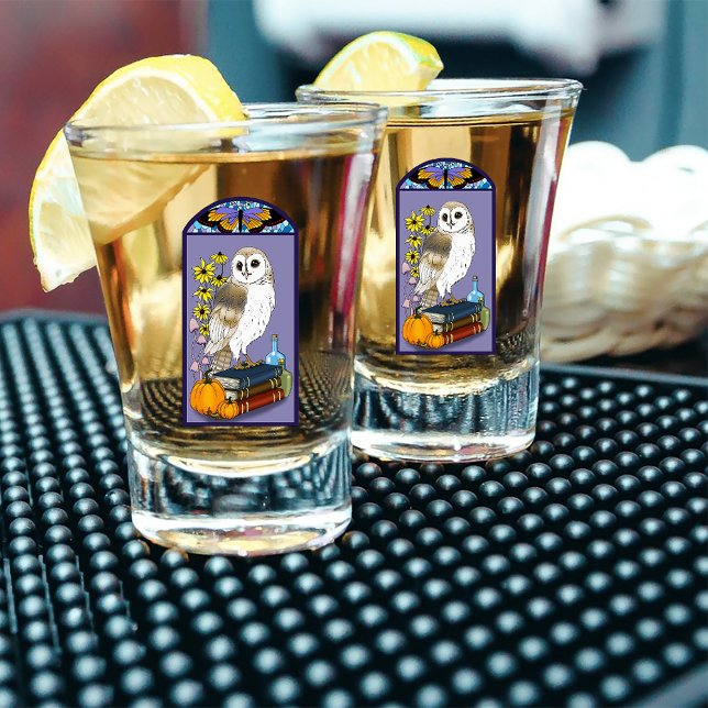 Verre A Shot Art Nouveau Barn owell Livres Citrouille (Créateur téléchargé)