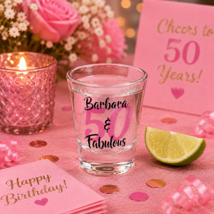 Verre A Shot Assez Personnalisé 50 et Fabuleux Rose Personnalis