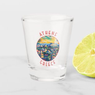 Verre A Shot Athènes Grèce Cercle en détresse rétrograde