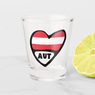 Verre A Shot Autriche Code Pays Drapeau Coeur AUT