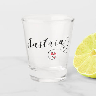 Verre A Shot Autriche Coeur Mug, Drapeau autrichien