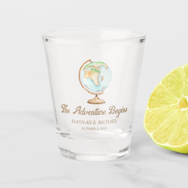 Verre A Shot Aventure Personnalisée Commence Favori de Mariage  (Devant)