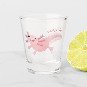 Verre A Shot axolotl rose pâle