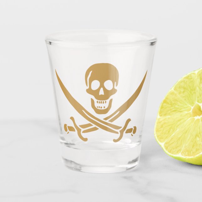 Verre A Shot Aztec Gold Crâne et cutlass Pirate Calico Jack (Devant)