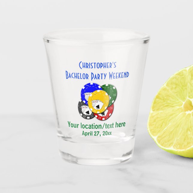 Verre A Shot Bachelor Party Favoriser le jeu de poker (Devant)