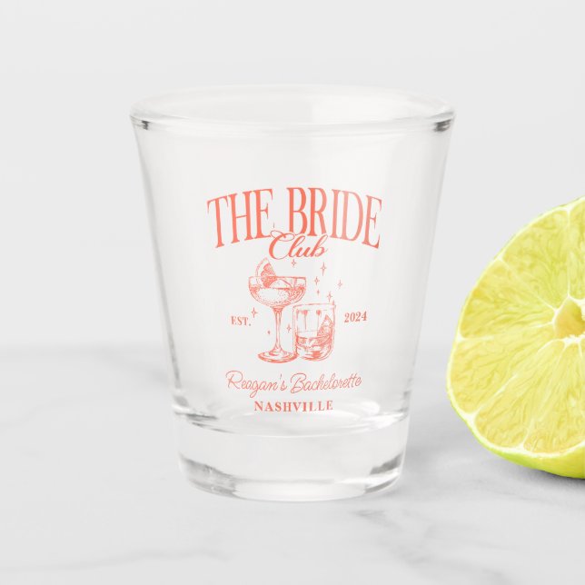 Verre A Shot Bachelorette Retro Cocktail Orange Bride (Devant)