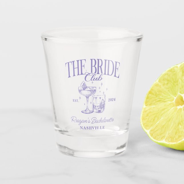 Verre A Shot Bachelorette Retro Cocktail Purple Bride (Devant)