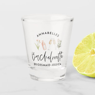 Verre A Shot Bachelorette rose girly cocktail élégant floral sh