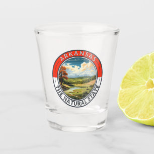 Verre A Shot Badge de voyage artistique de l'Arkansas