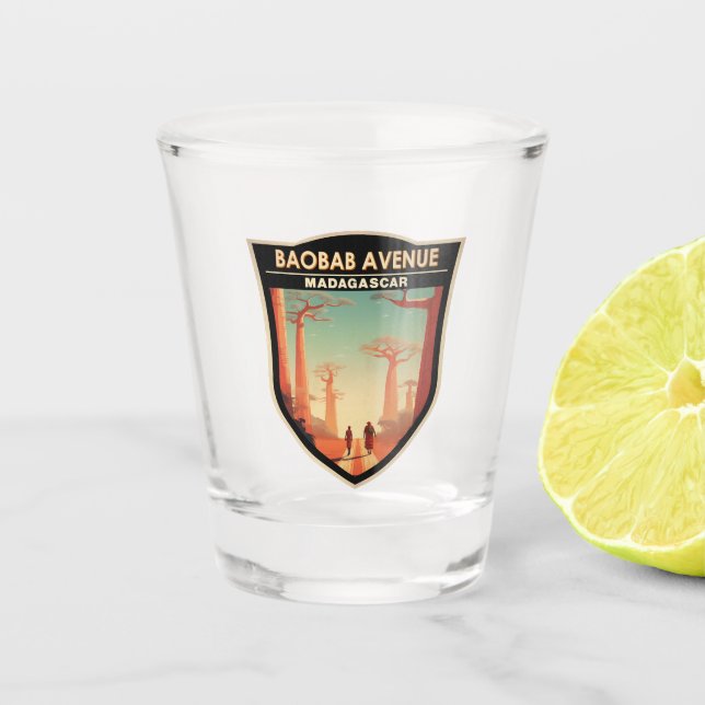 Verre A Shot Badge de voyage de l'avenue Baobab Madagascar (Devant)