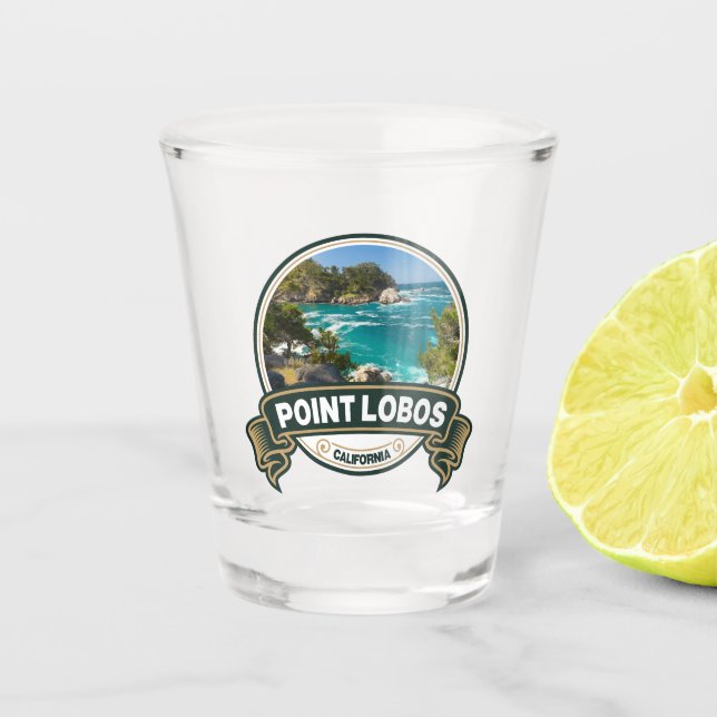 Verre A Shot Badge de voyage Point Lobos Californie (Devant)
