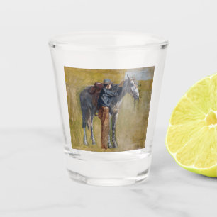 Verre A Shot Badlands américaines : Cow-boy du Far West avec ch