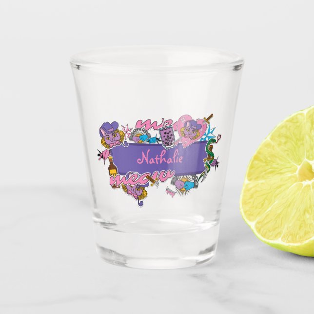 Verre A Shot Baguette de barre rose et violet sur (Devant)