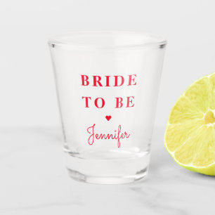 Verre A Shot Baigne de mariage personnalisé Cœur Rouge Rétro