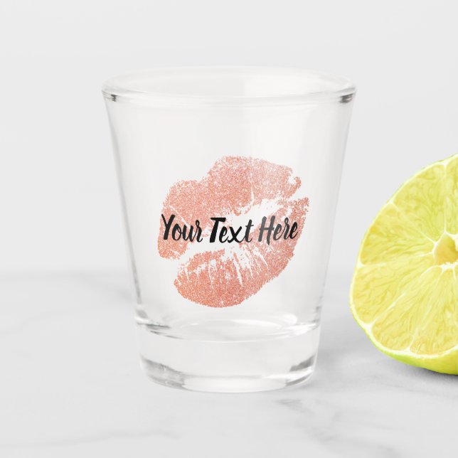 Verre A Shot Baisers roses d'or de FAUX (Devant)