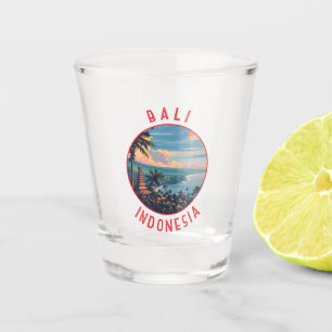 Verre A Shot Bali Indonésie Cercle en détresse rétrograde