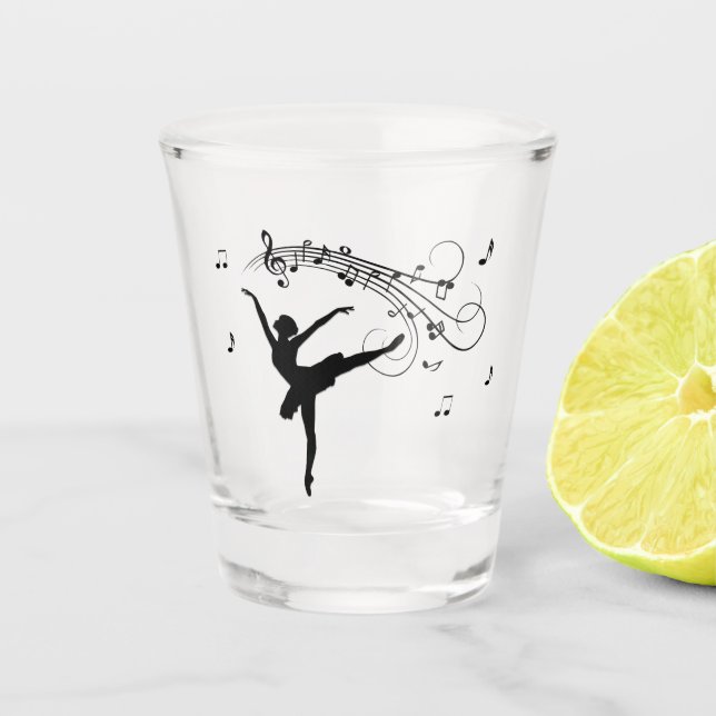 Verre A Shot Ballerina Dancing with Music Notes (Devant)
