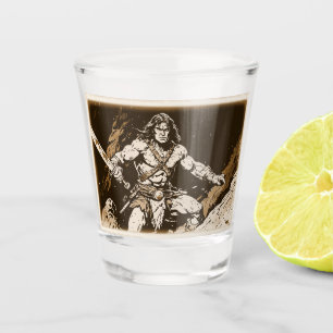 Verre A Shot Bandes dessinées rétro barbares de style graphique