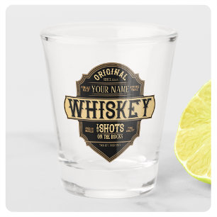 Verre A Shot Bar à étiquettes de liqueur de Whisky sur mesure s