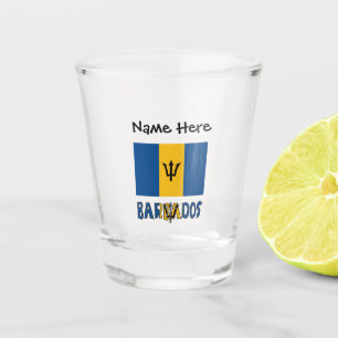 Verre A Shot Barbade et Drapeau Barbadien Personnalisés