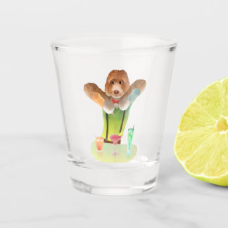 Verre A Shot Bartending Dog in Retro Bar
