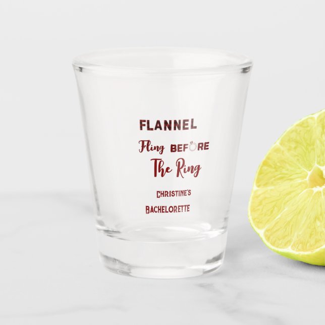Verre A Shot Bataille de flanelle avant l'anneau   carreaux rou (Devant)