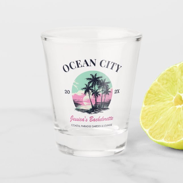 Verre A Shot Beach Bachelorette Party Favoriser Bridesmaid Cade (Devant)