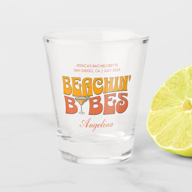 Verre A Shot Beach Bachelorette Party Super plage Babes (Devant)