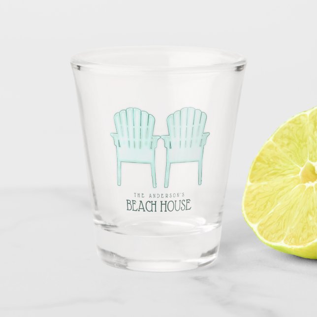 Verre A Shot Beach House Adirondack Chaises Aqua ID623 (Devant)