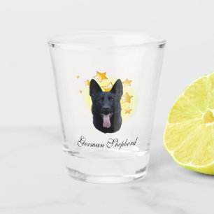 Verre A Shot Beau berger allemand noir est une étoile