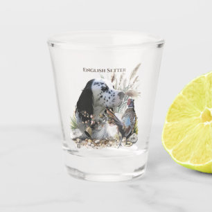 Verre A Shot Beau plateau anglais avec faisan, Art