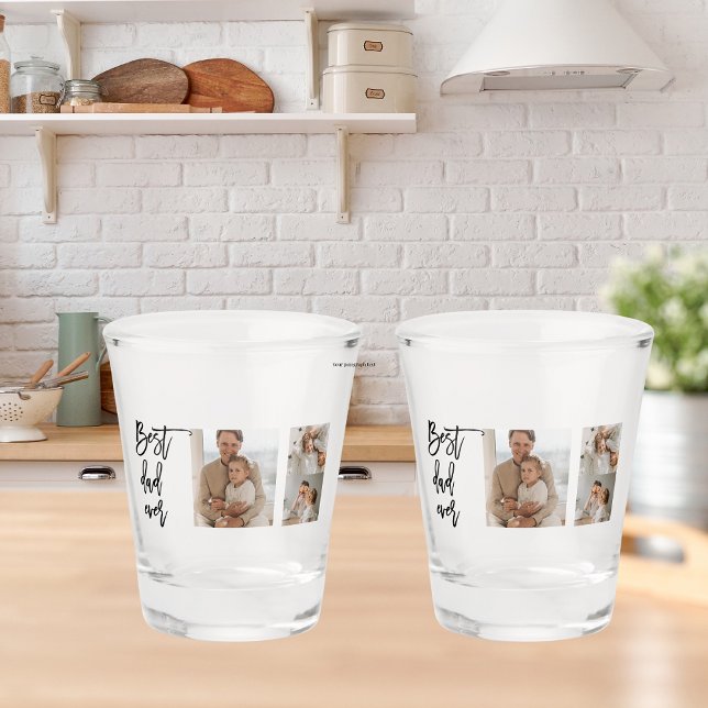 Verre A Shot Beauté Collage photo Meilleur papa Jamais Cadeau (Créateur téléchargé)