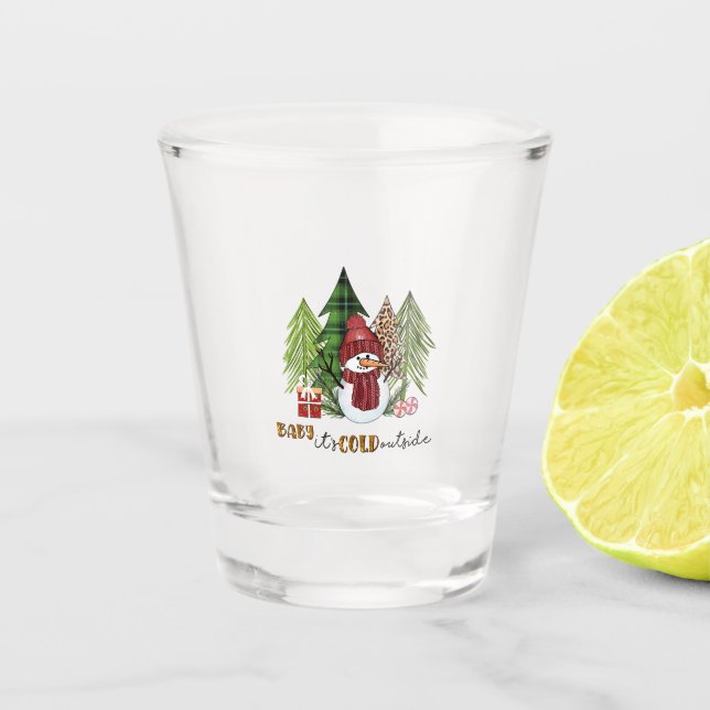 Verre A Shot Bébé Cadeau De Noël Il Fait Froid Dehors (Devant)