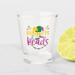 Verre A Shot Beignets & Perles Drôle Mardi Gras Carnival Cadeau