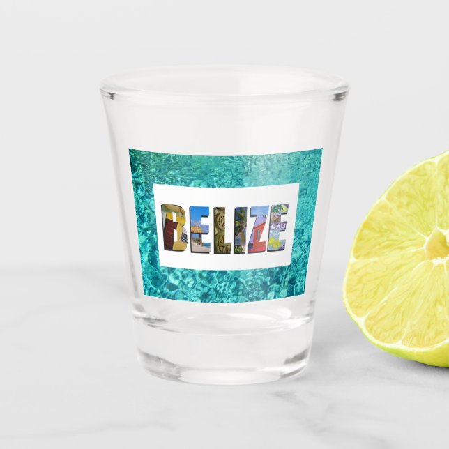 Verre A Shot Belize Tropical Blue Ocean Travel Photos (Devant)